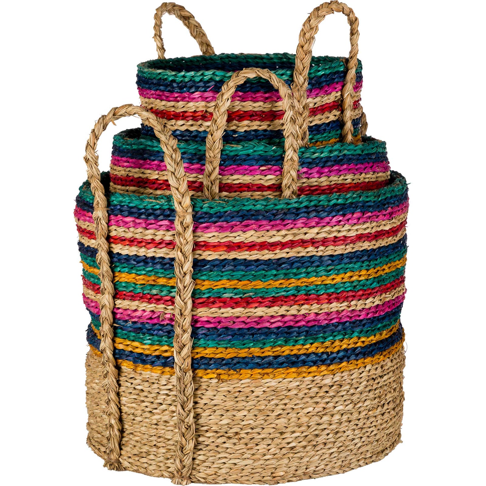 Nana Basket Emerald/Dark Blue/Bright Pink