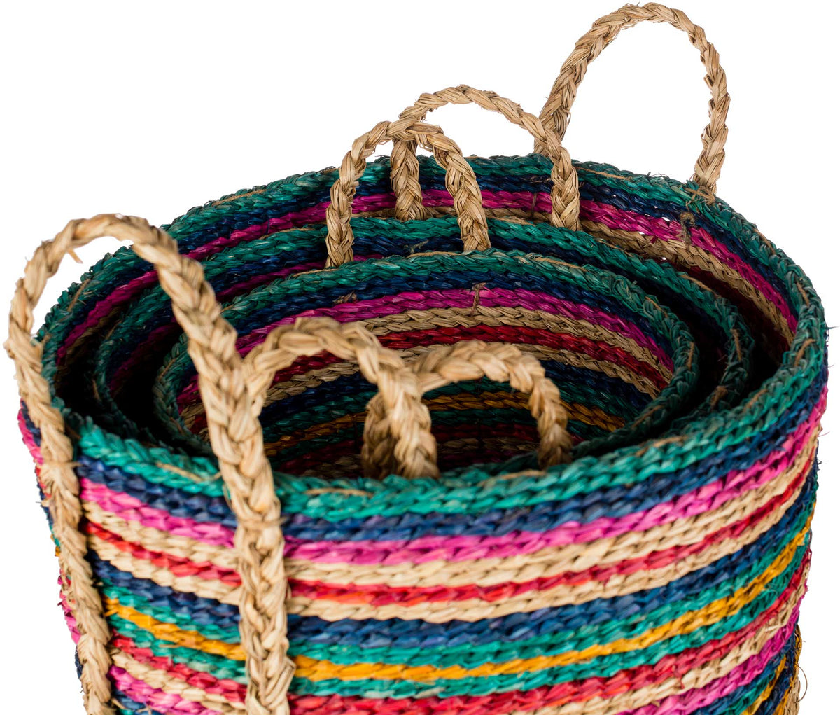 Nana Basket Emerald/Dark Blue/Bright Pink