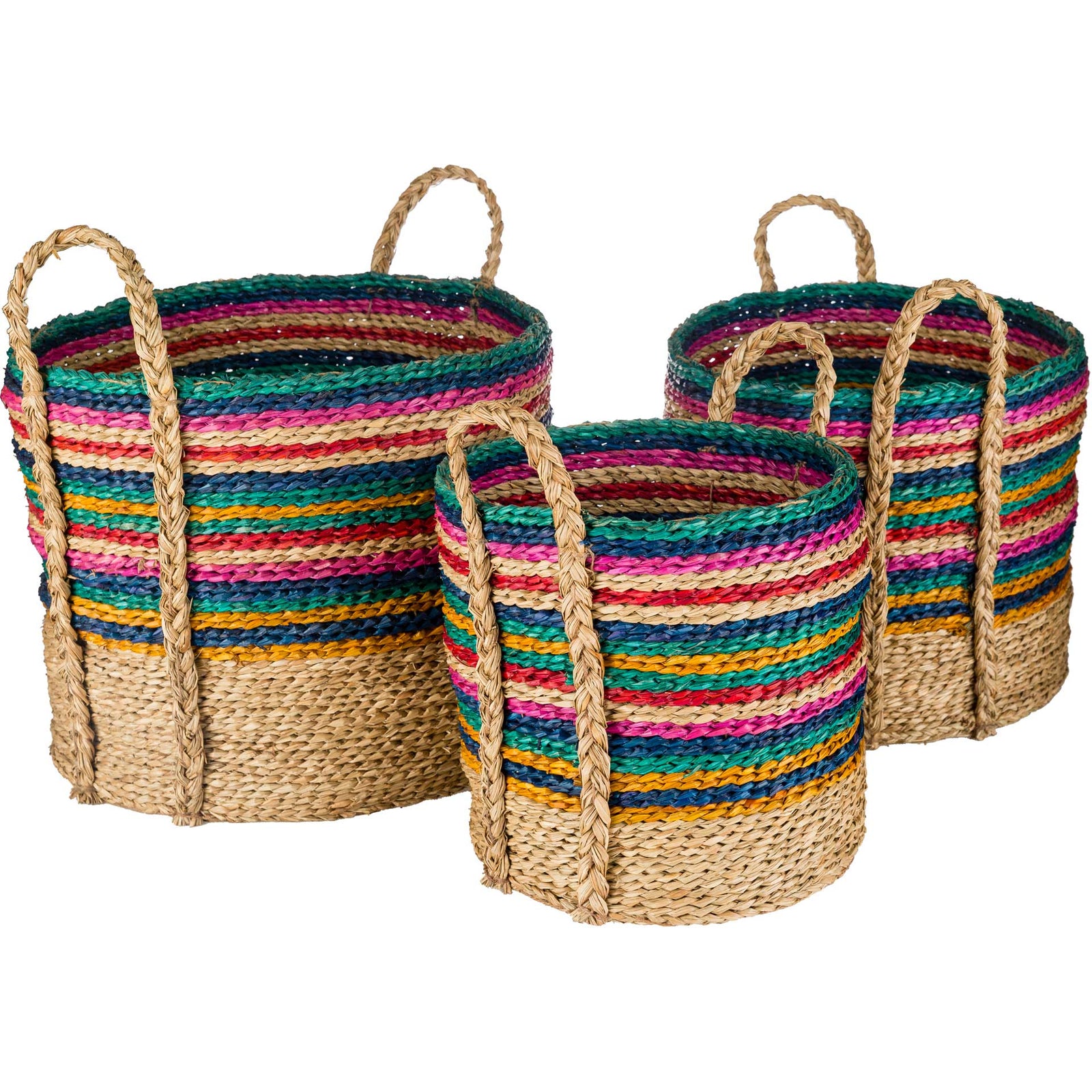 Nana Basket Emerald/Dark Blue/Bright Pink