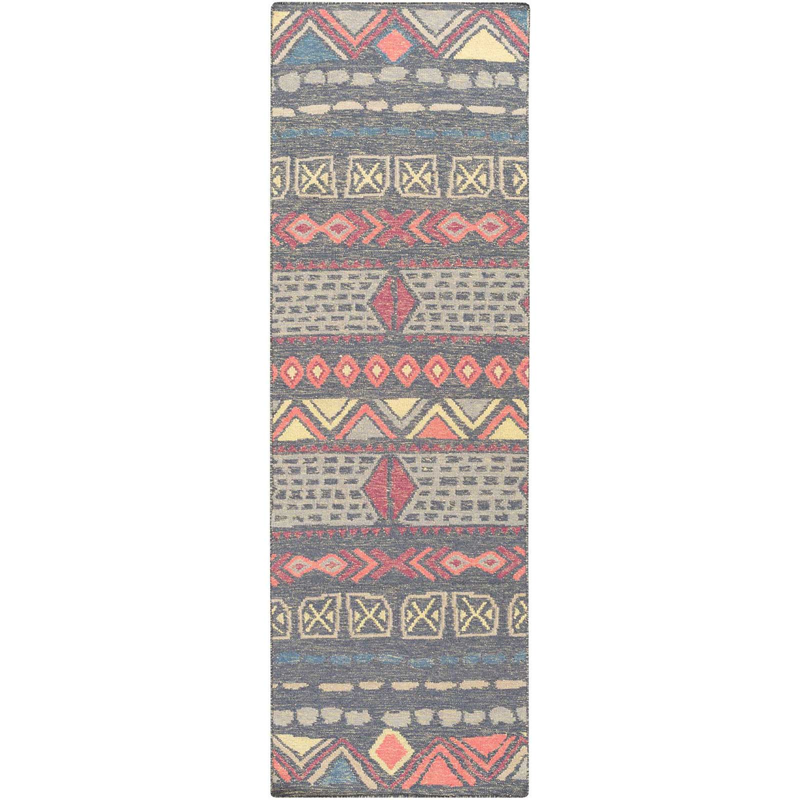 Nomad Charcoal/Coral Runner Rug