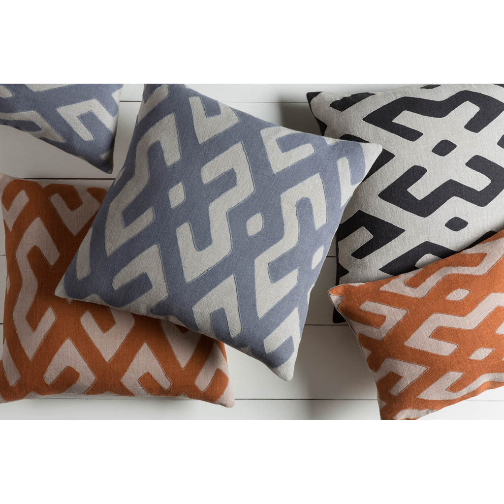 Nairobi Lattice Charcoal/Light Gray Pillow