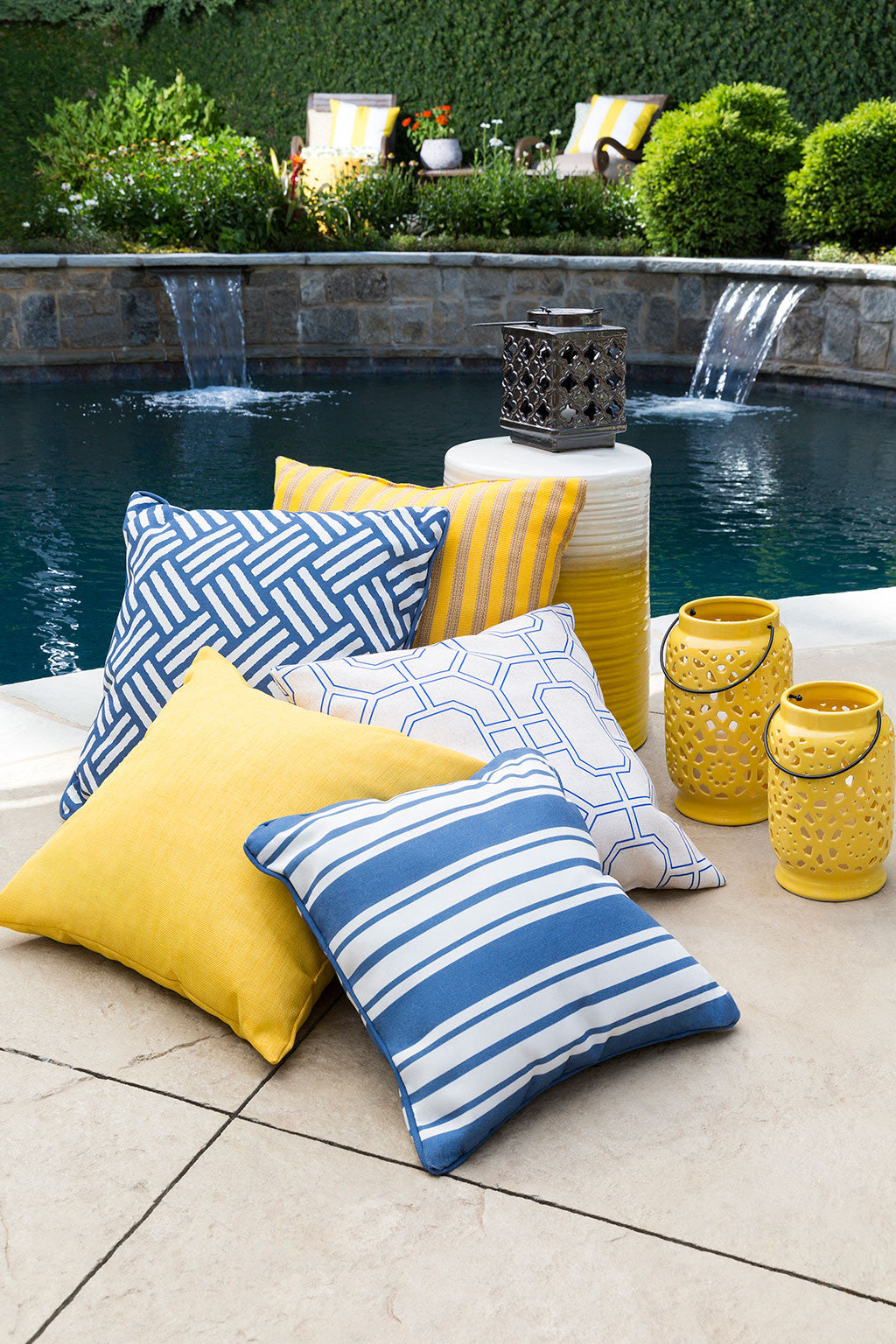 Nautical Stripe Cobalt/Ivory Pillow