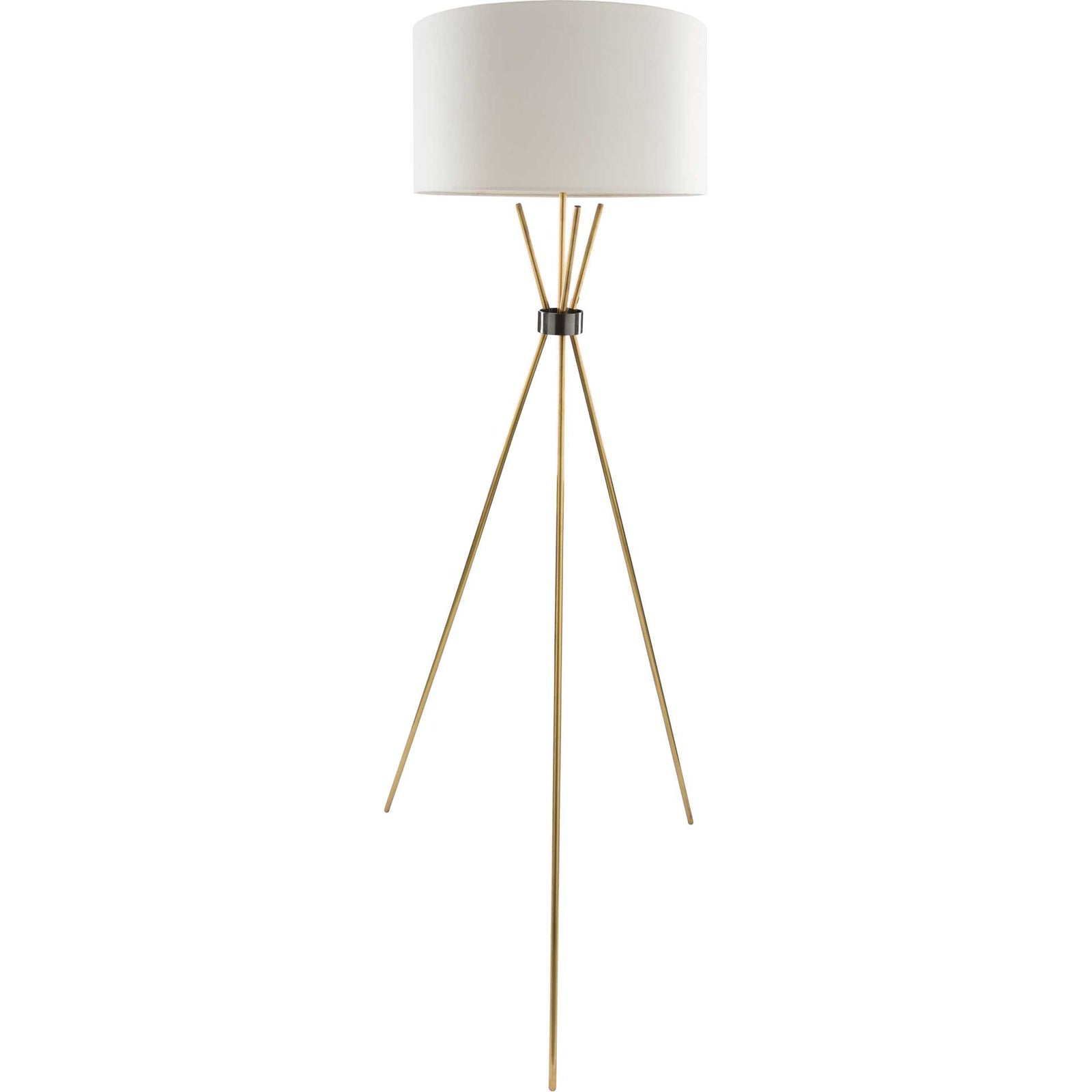 Nalani Floor Lamp White/Brass/Ivory