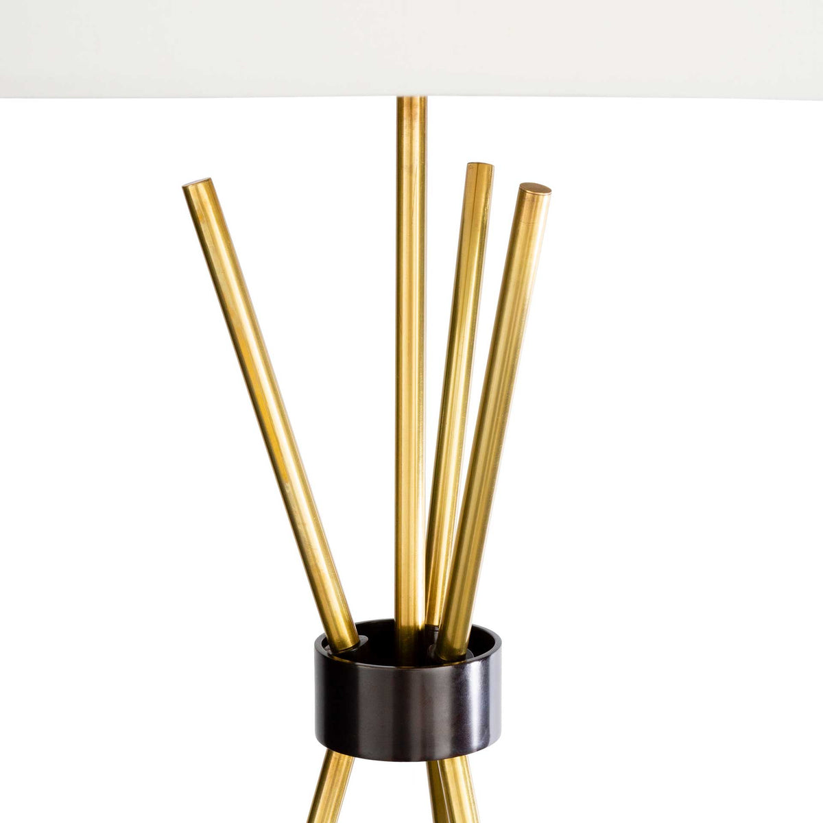 Nalani Floor Lamp White/Brass/Ivory