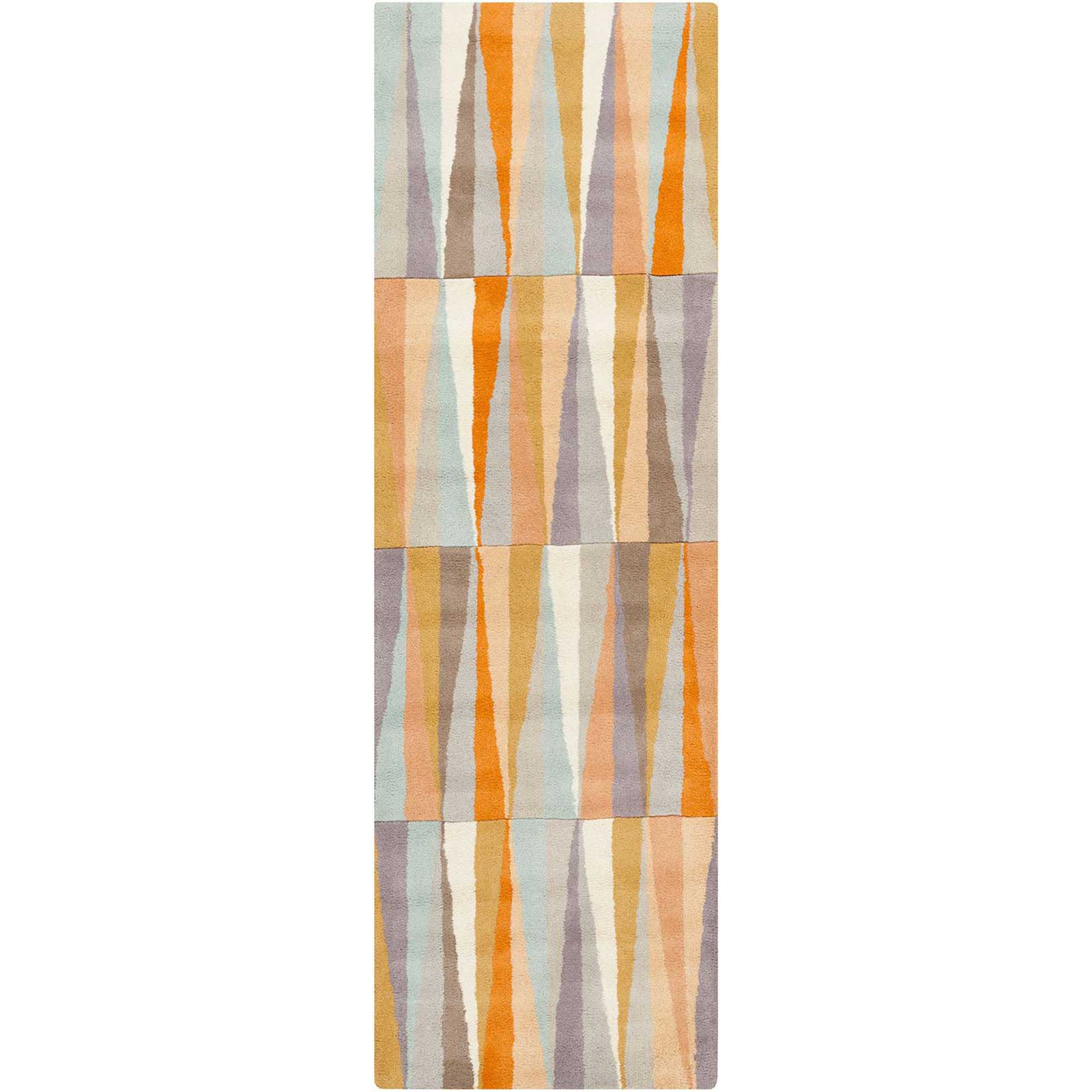 Oasis Light Gray/Burnt Orange Runner Rug