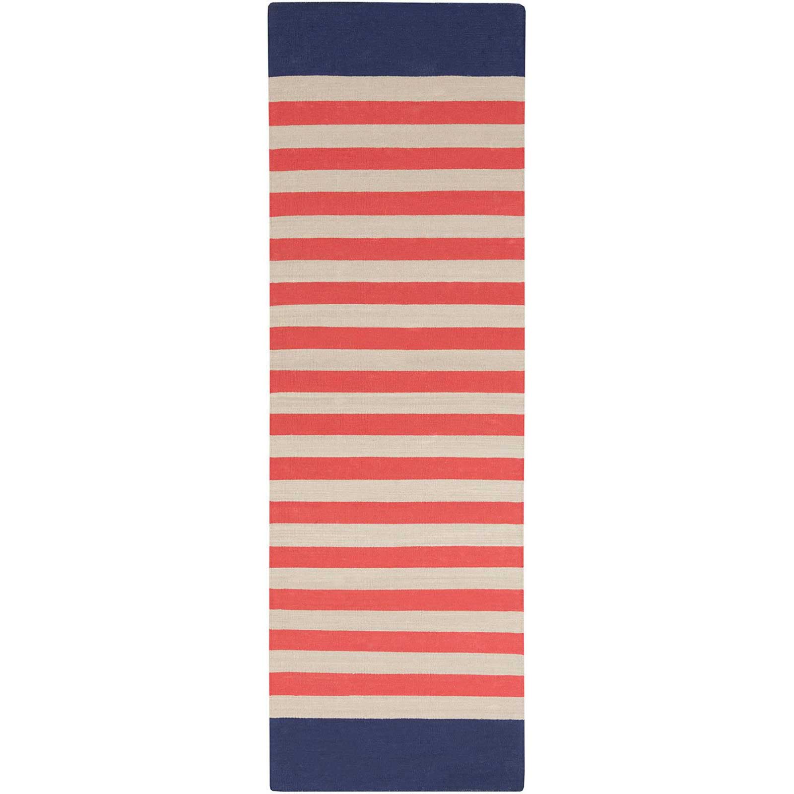 Oxford Coral/Light Gray Runner Rug