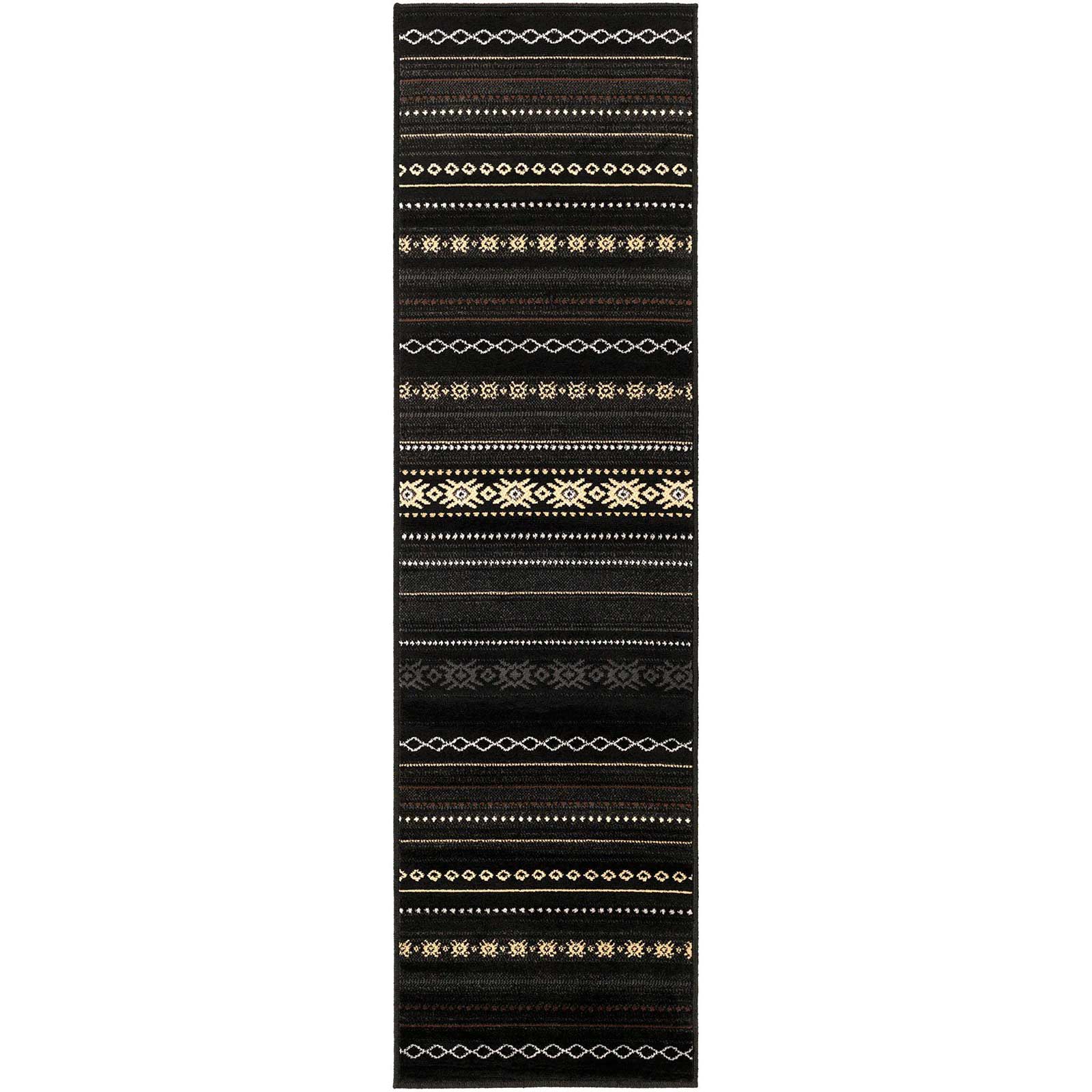 Paramount Light Gray/Charcoal/Black Runner Rug