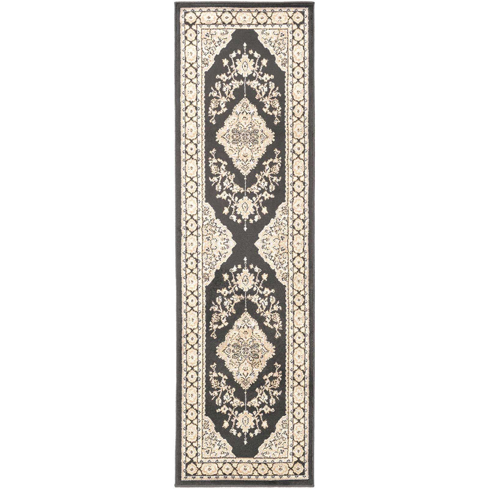 Paramount Light Gray/Charcoal/Olive Runner Rug