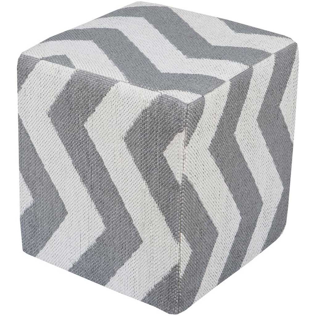 Picnic Ii Chevron Gray Cube Pouf