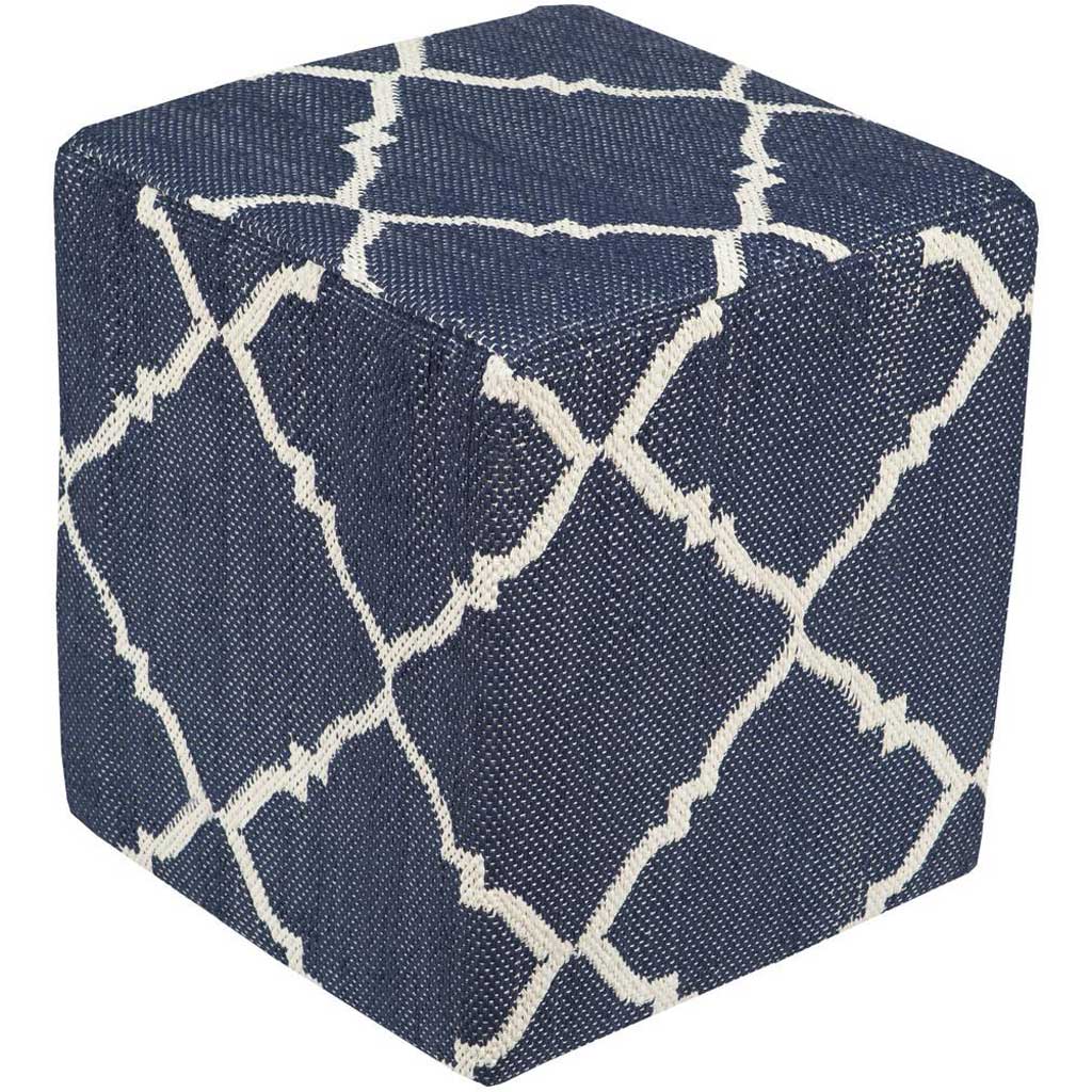 Picnic Ii Trellis Blue Cube Pouf