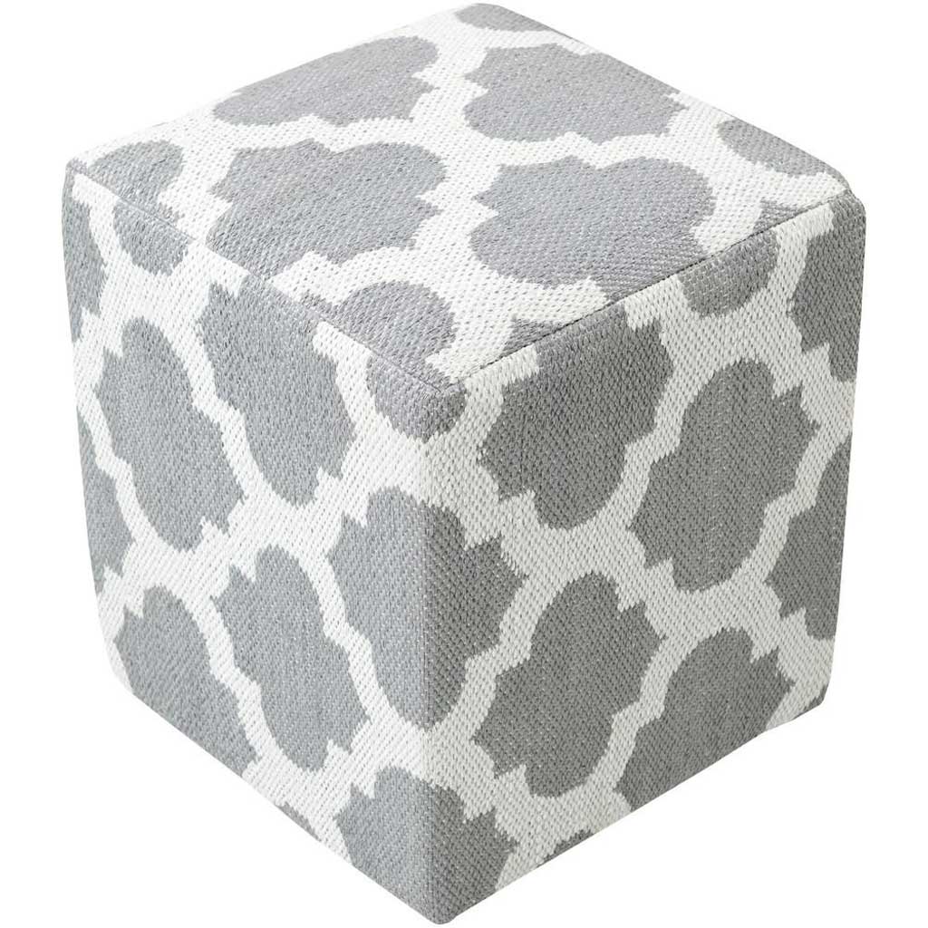 Picnic Trellis Gray Cube Pouf