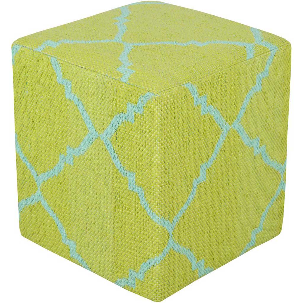 Picnic Trellis Green Cube Pouf