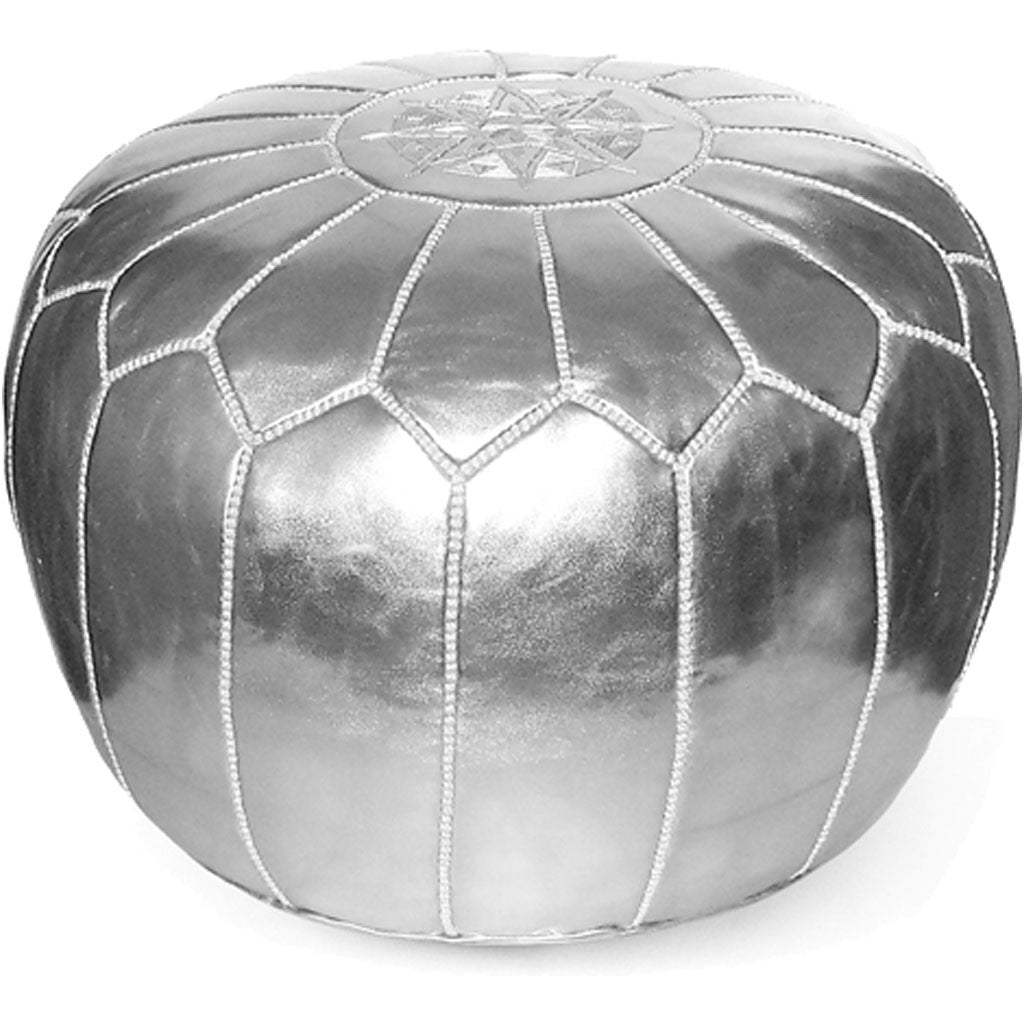 Moroccan Pouf Silver