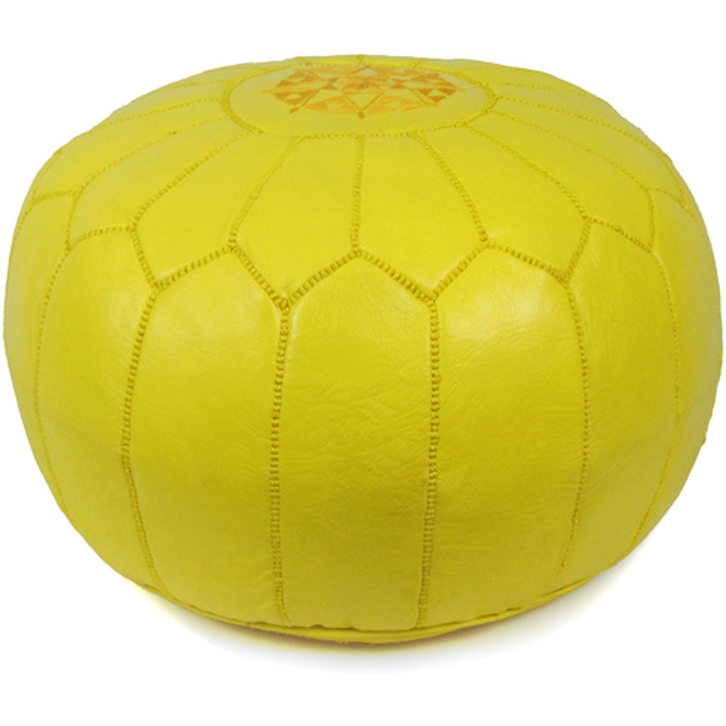 Moroccan Pouf Yellow