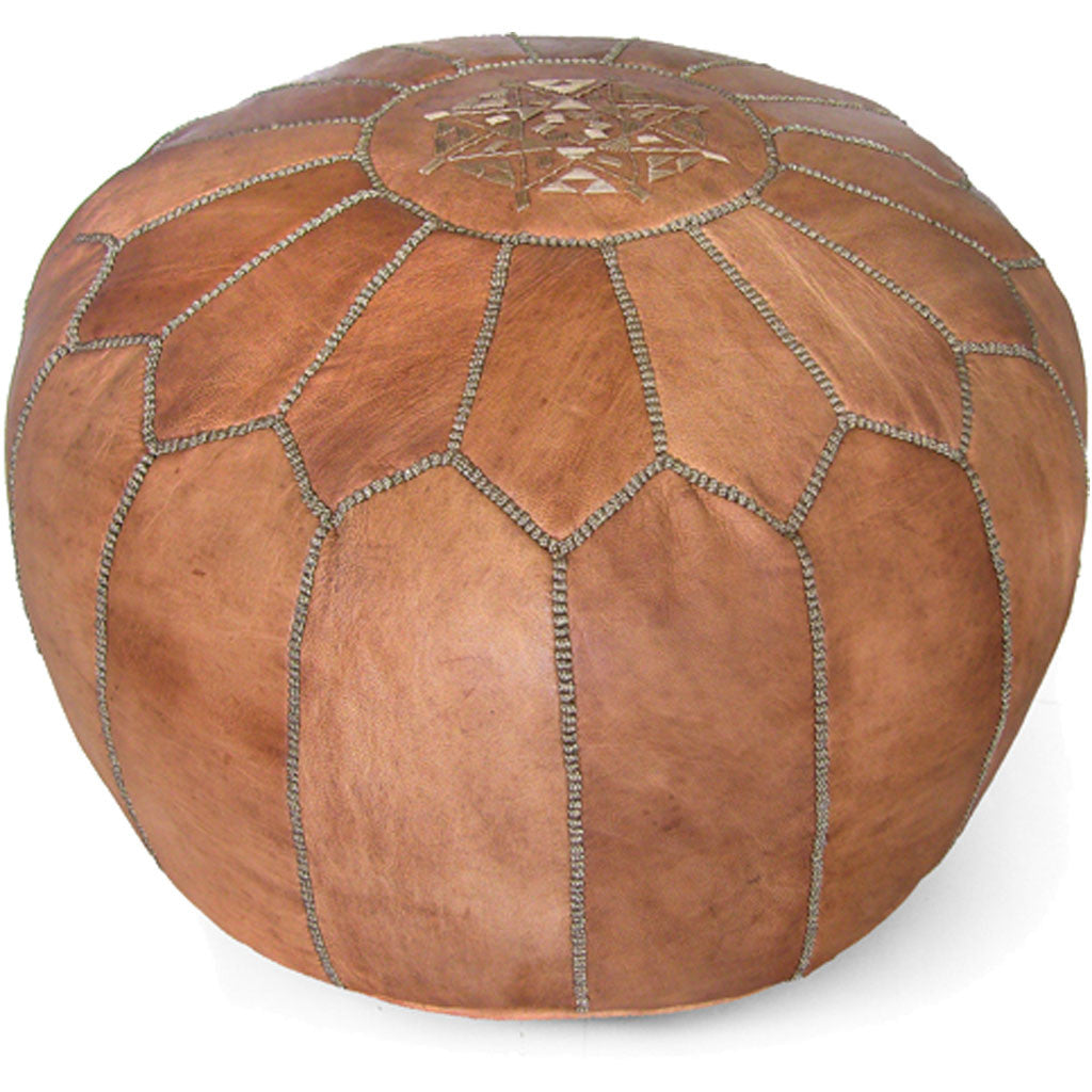 Moroccan Pouf Dark Tan
