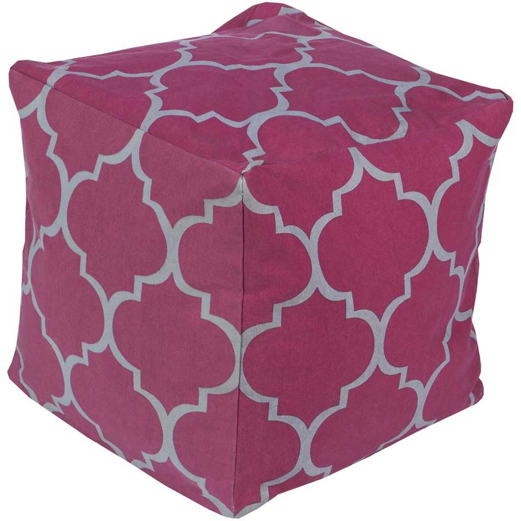 Playhouse Trellis Pink Cube Pouf