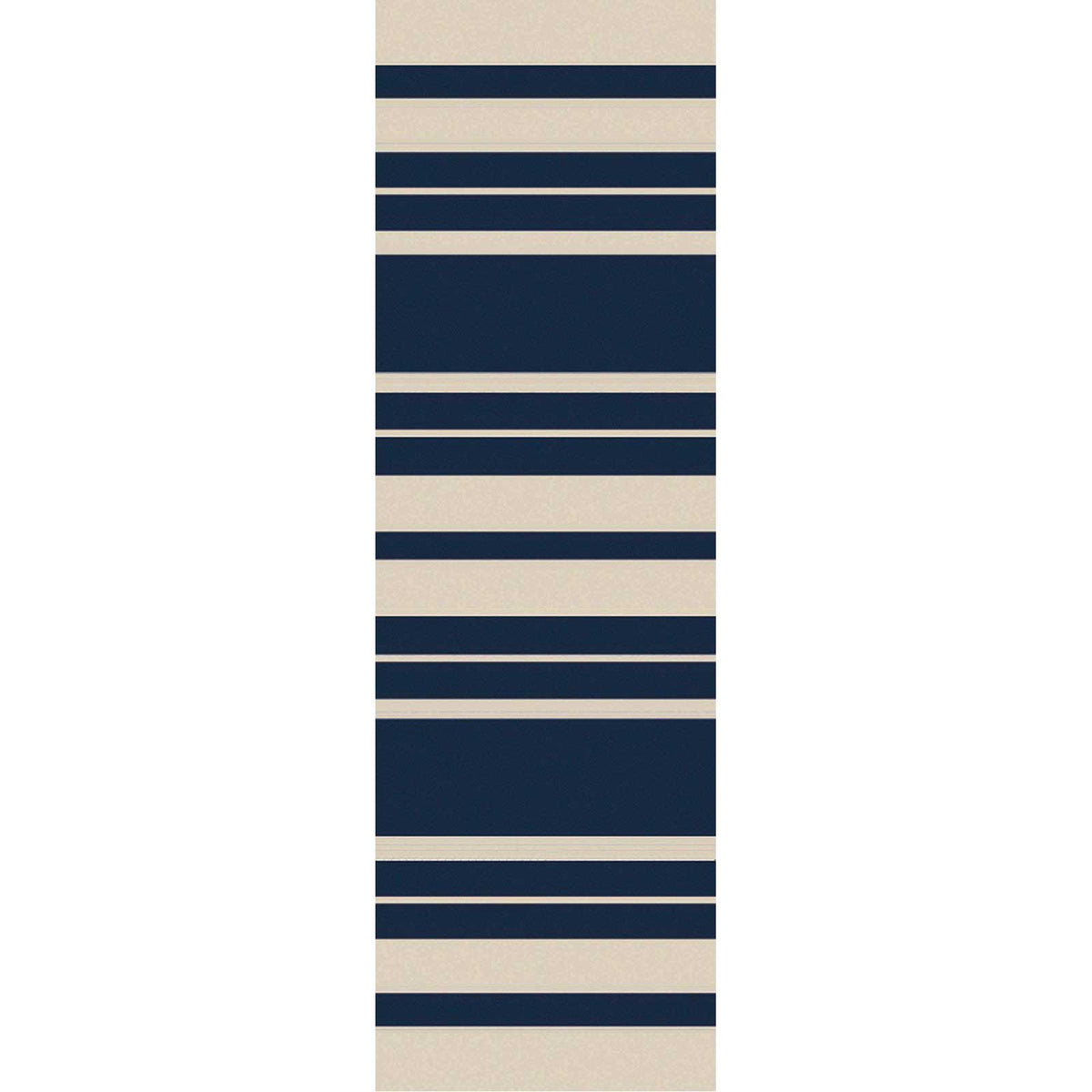 Picnic Striped Navy/Ivory Runner Rug