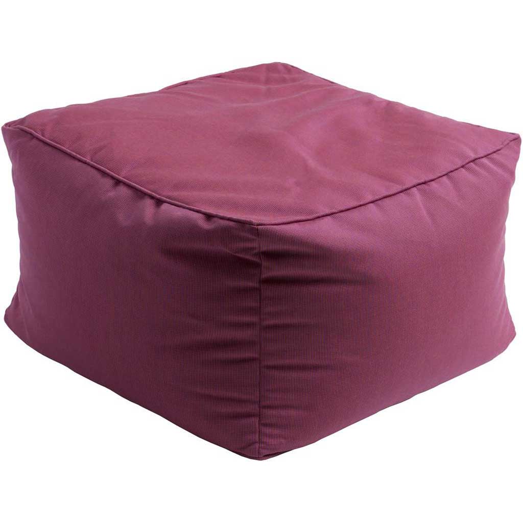 Piper Solid Red Cube Pouf