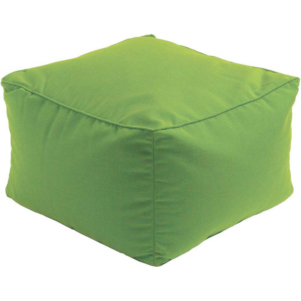Piper Solid Green Cube Pouf