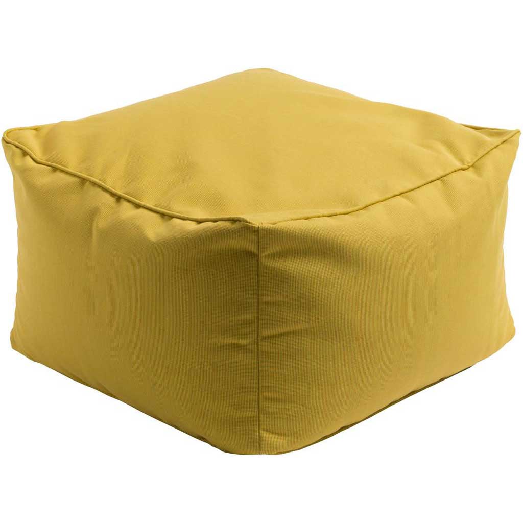 Piper Solid Yellow Cube Pouf