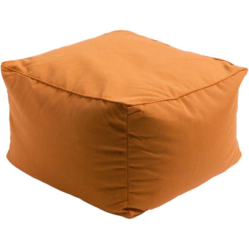Piper Solid Orange Cube Pouf