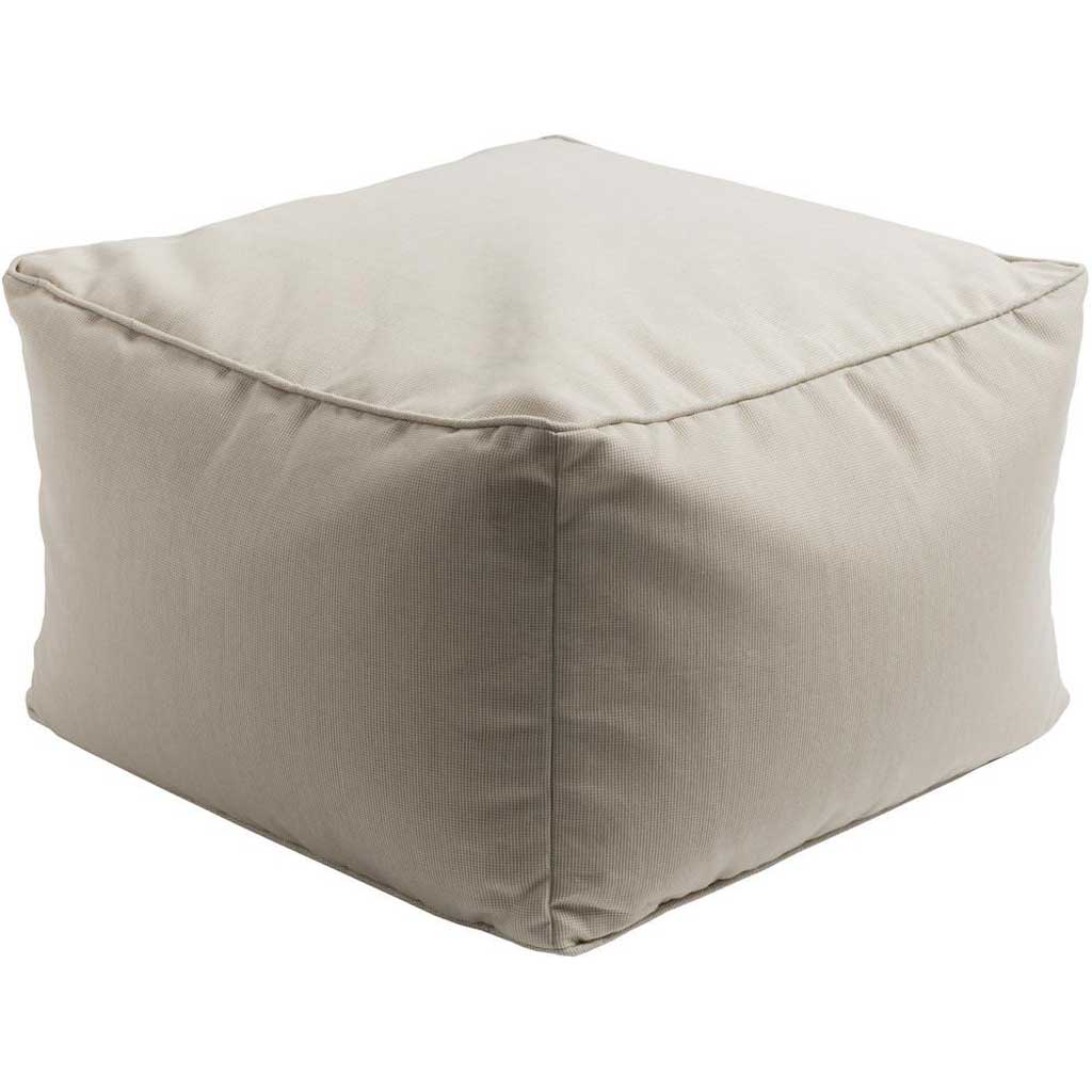 Piper Solid Neutral Cube Pouf