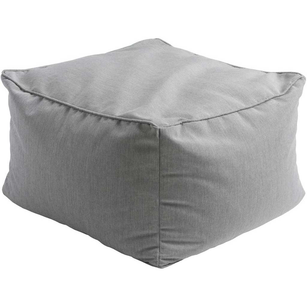 Piper Solid Gray Cube Pouf