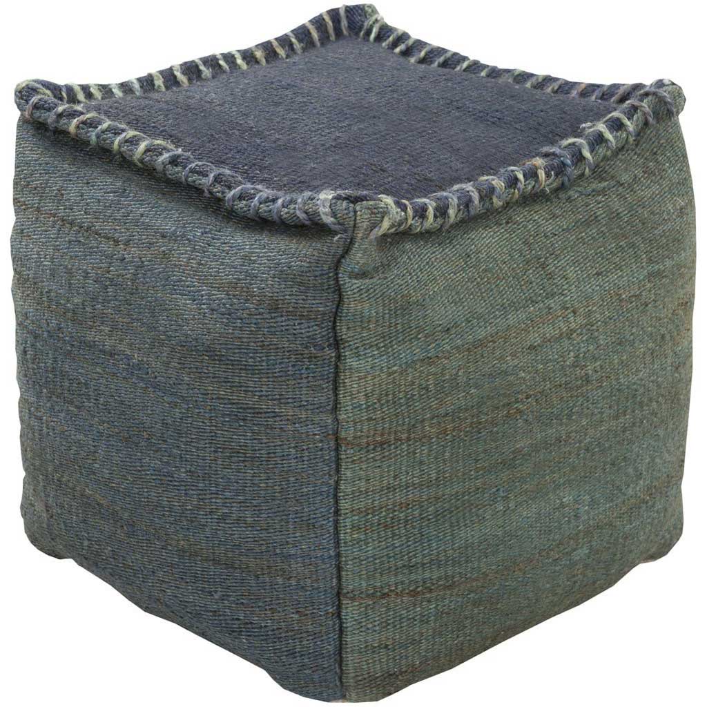 Standard Denim/Dark Green Pouf