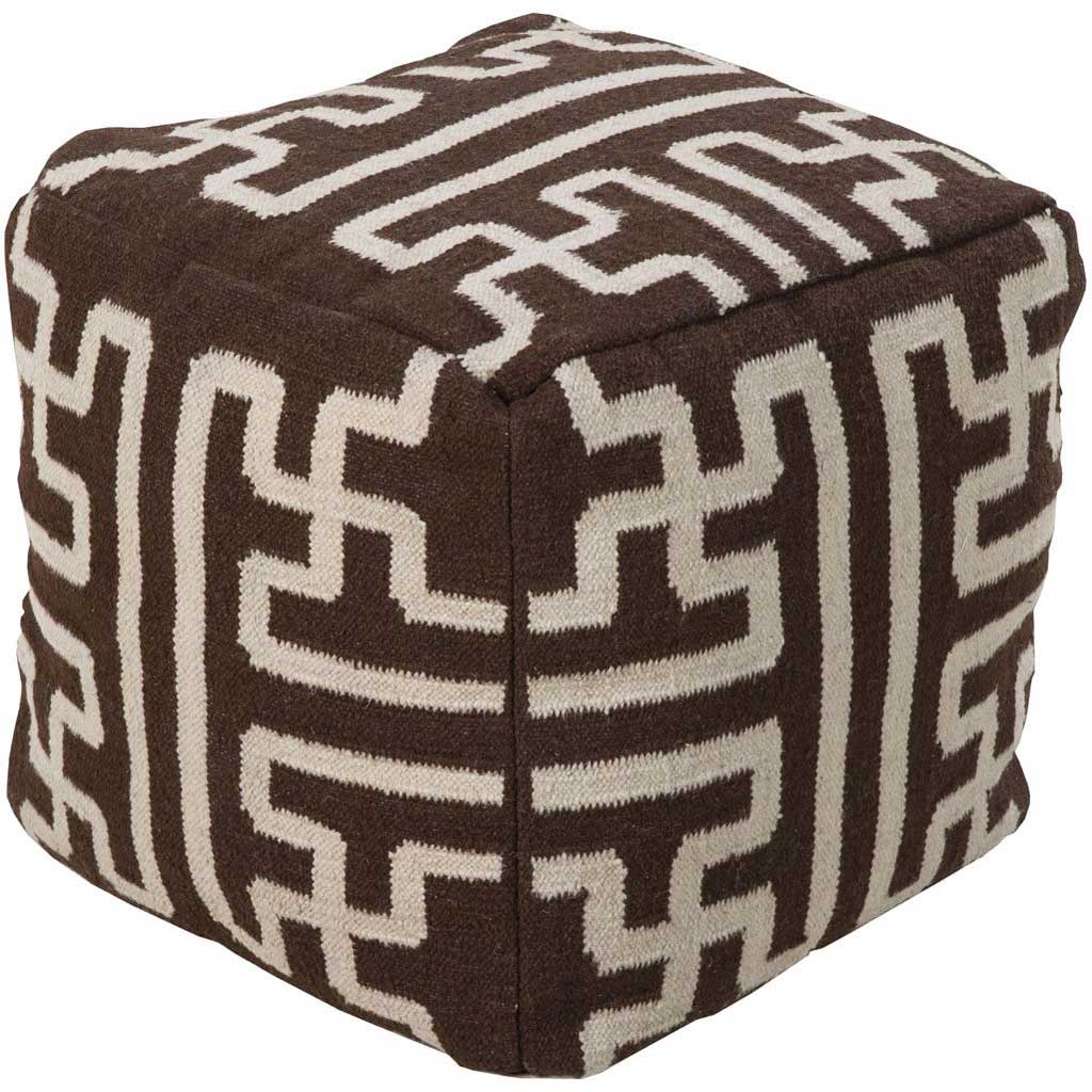 Standard Dark Brown/Beige Pouf