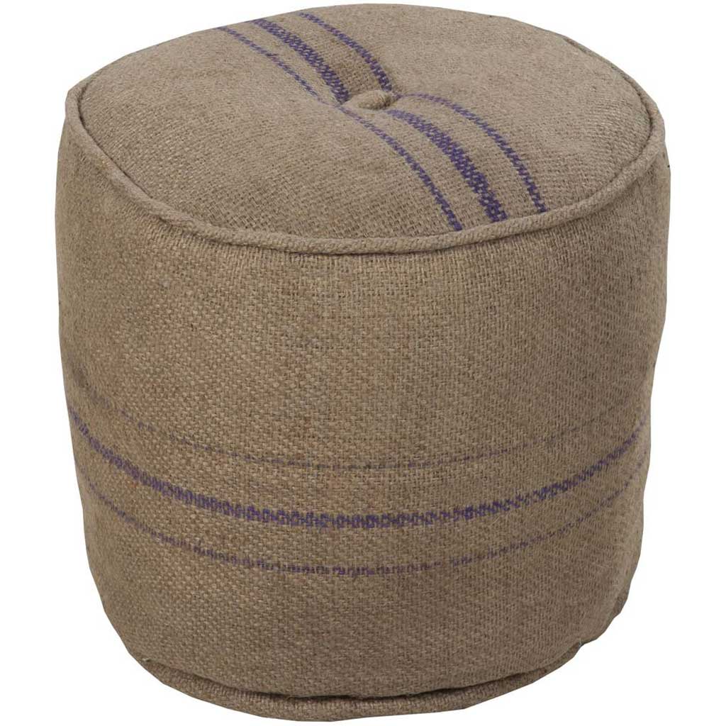 Standard Striped Neutral Cylinder Pouf