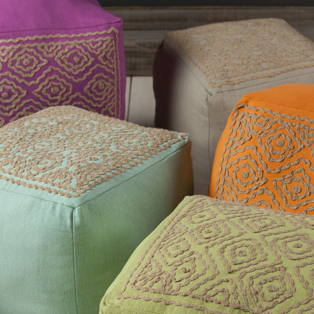 Standard Medium Gray/Camel Pouf