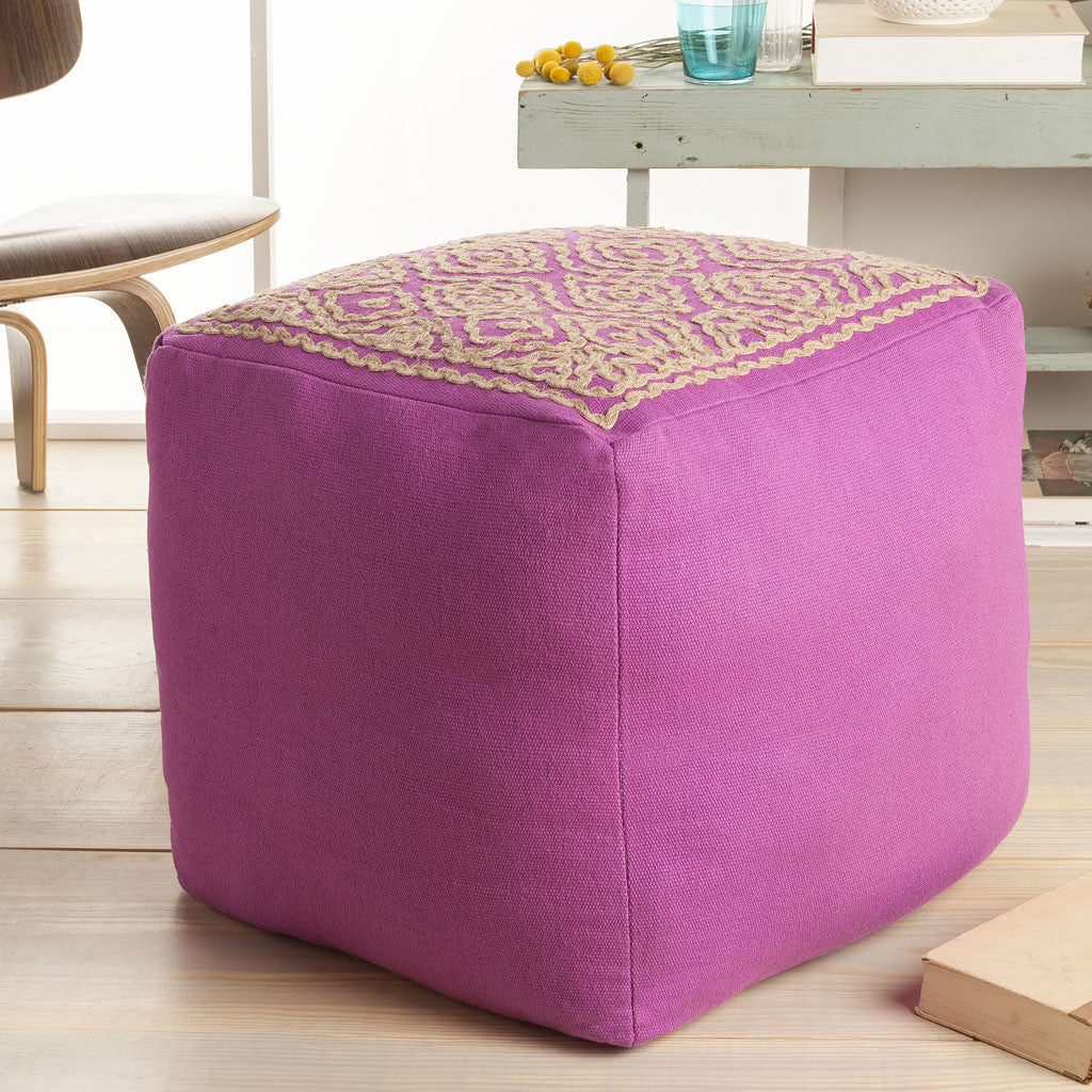 Standard Pink Cube Pouf