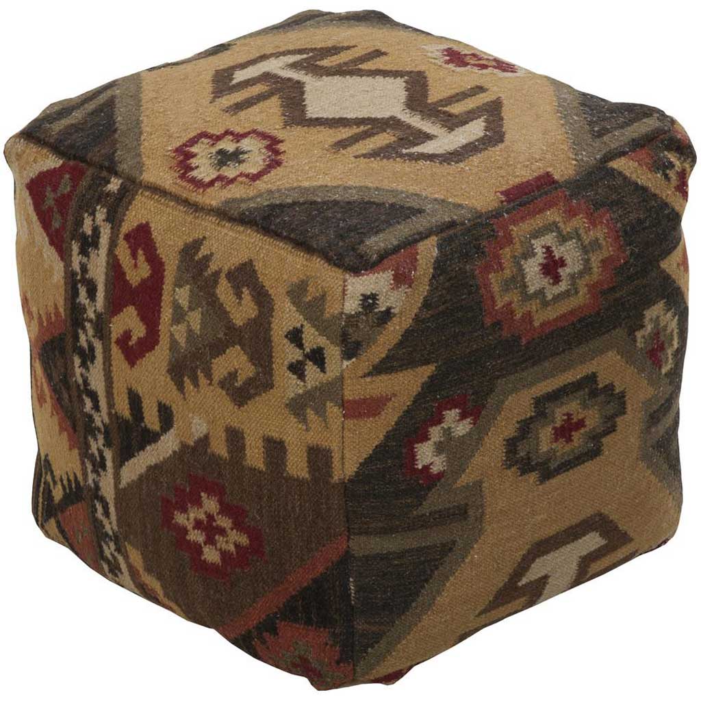 Standard Chocolate/Burgundy Cube Pouf
