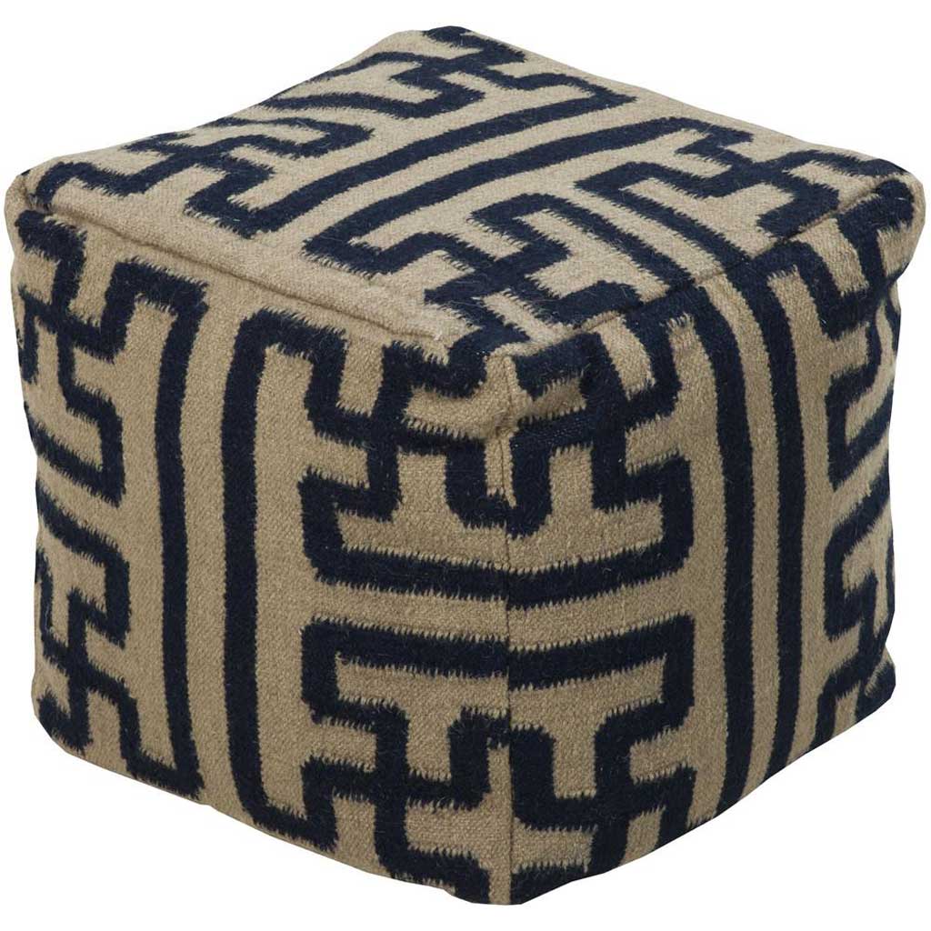 Standard Brown/Blue Cube Pouf