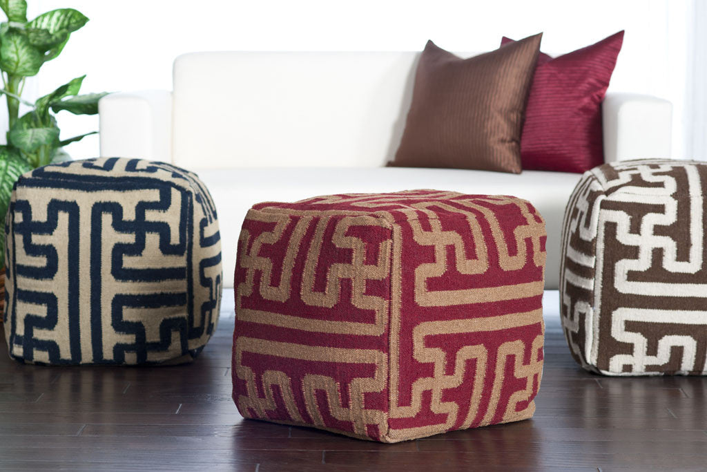 Standard Burgundy/Dark Brown Pouf