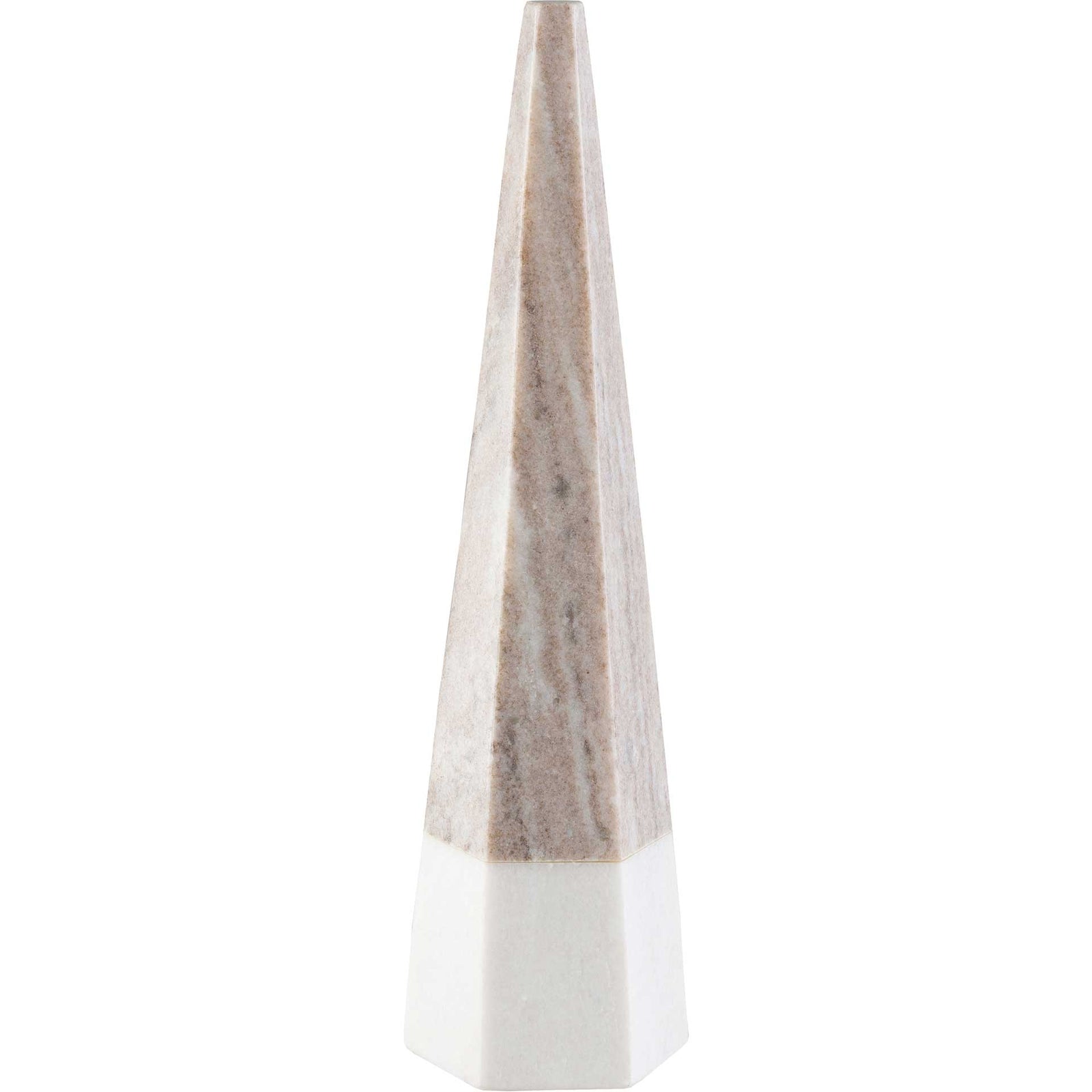 Pyramidal Decorative Accent White/Brown