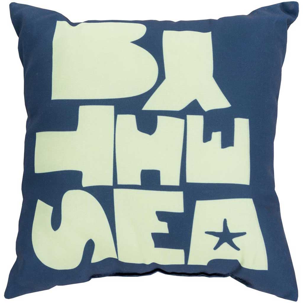 Be "By the Sea" Cobalt/Mint Pillow