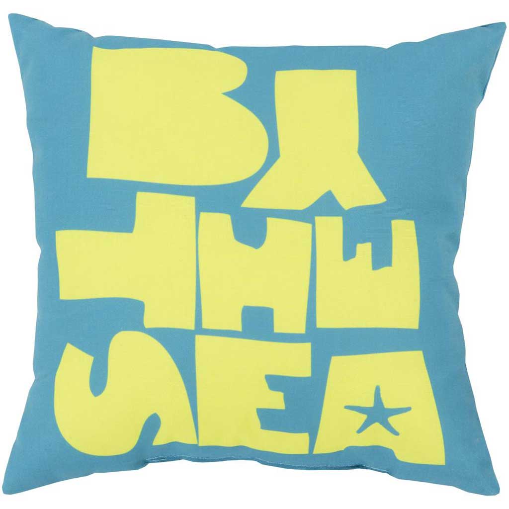 Be "By the Sea" Aqua/Lime Pillow