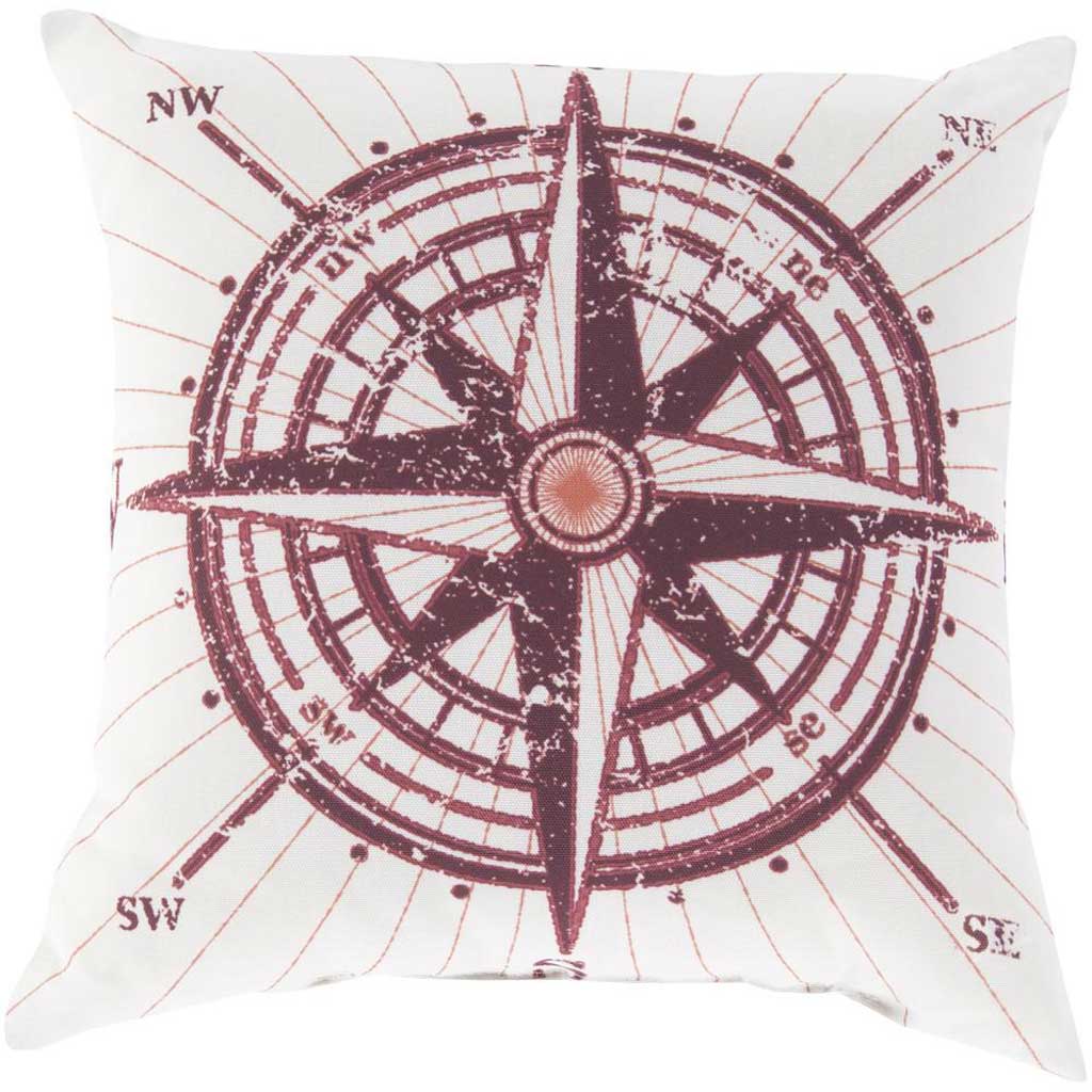 Charismatic Compass Poppy/Coral Pillow