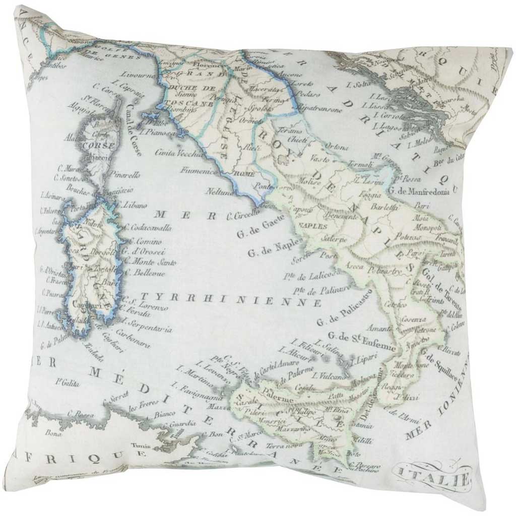 Mapped in Magnificence Sea Foam/Beige Pillow