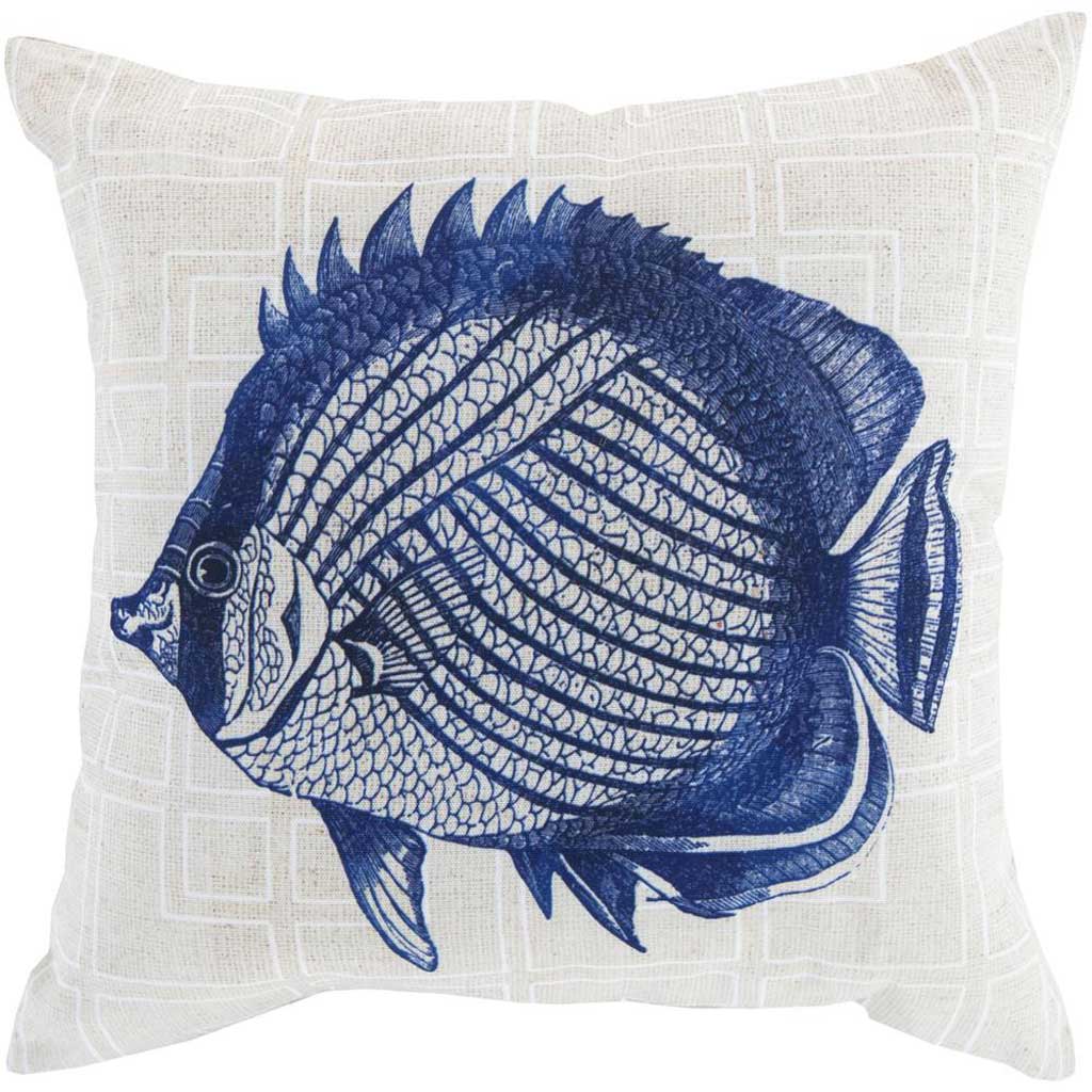 Swim in the Sea Cobalt/Beige Pillow