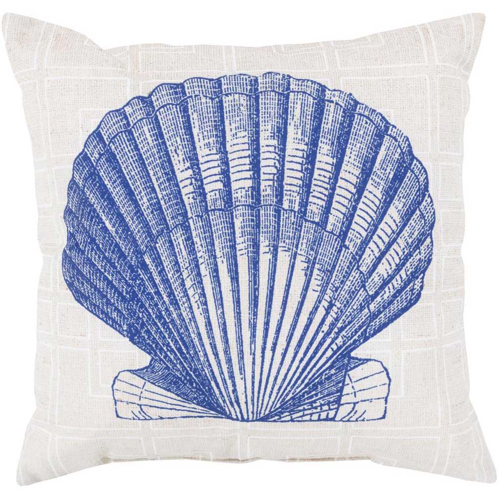 Shell of the Sea Cobalt/Beige Pillow