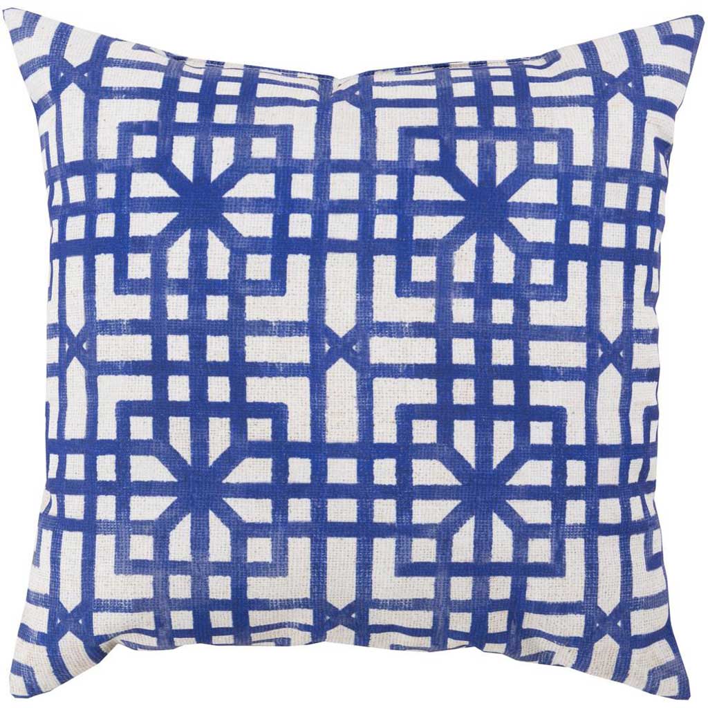 Lattice Marine Outdoor Iris/Light Gray Pillow