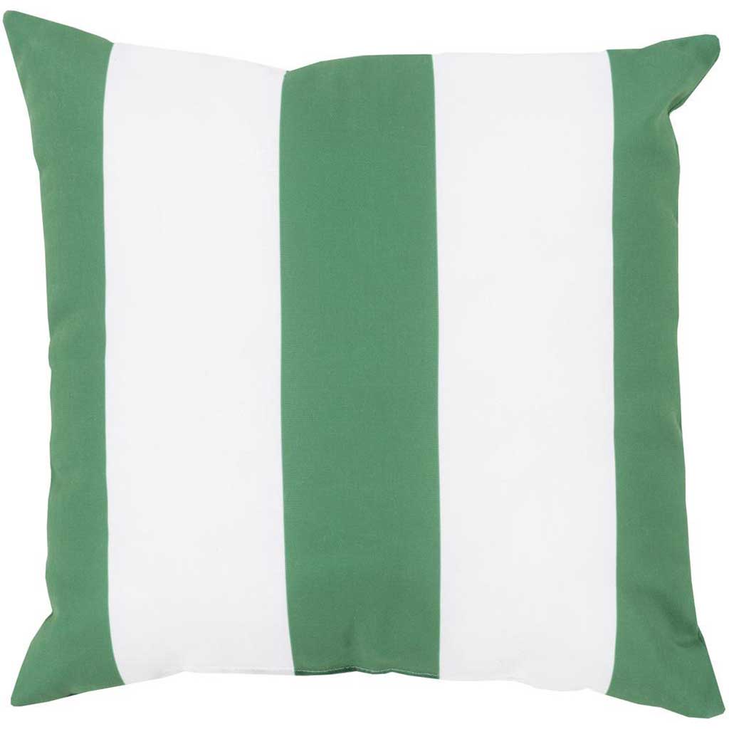Awning Stripe Kelly Green Outdoor Emerald/Kelly Green/Ivory Pillow