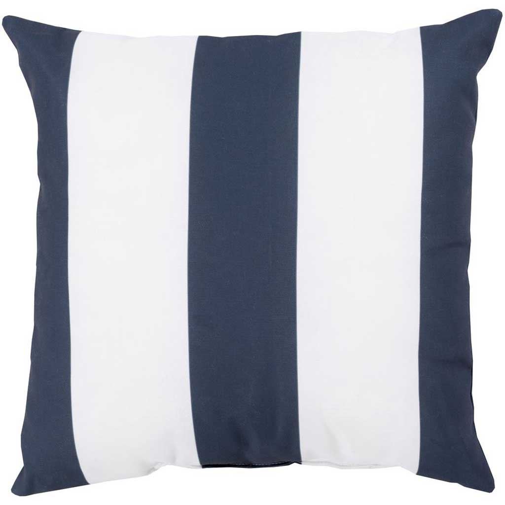 Awning Stripe Navy Outdoor Navy/Ivory Pillow