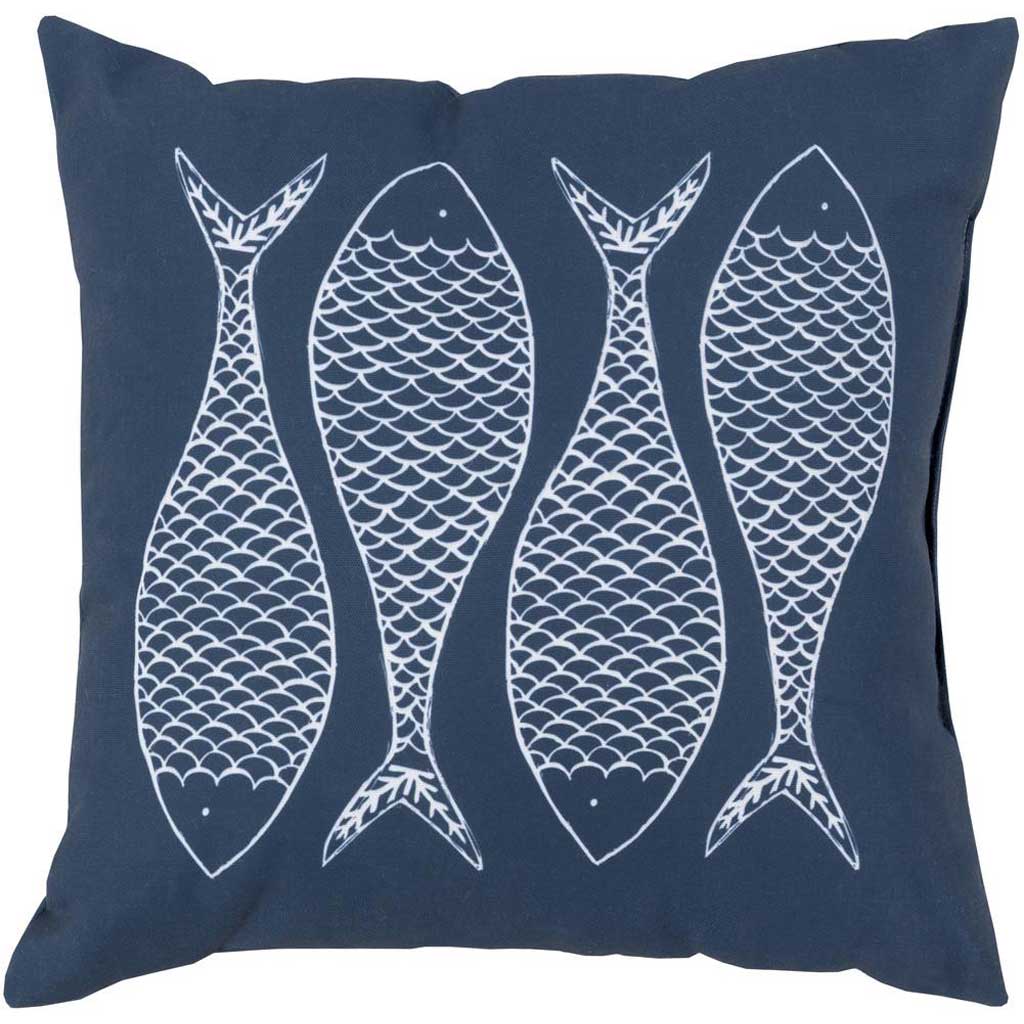 Fabulous Fish Cobalt/Ivory Pillow