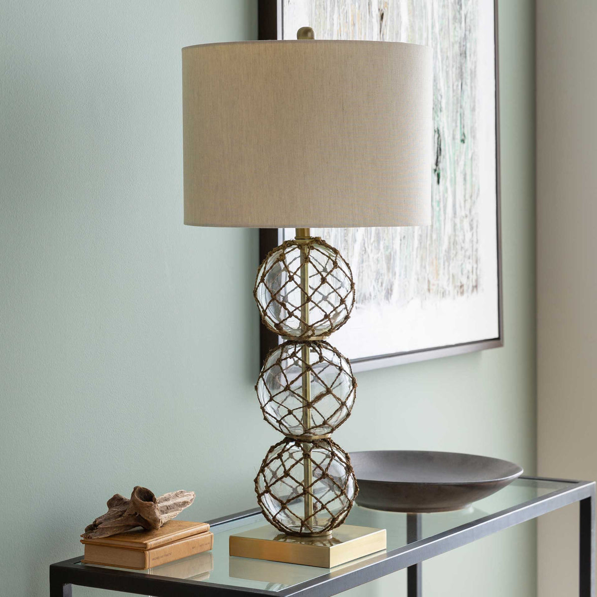 Rachel Table Lamp White/Beige