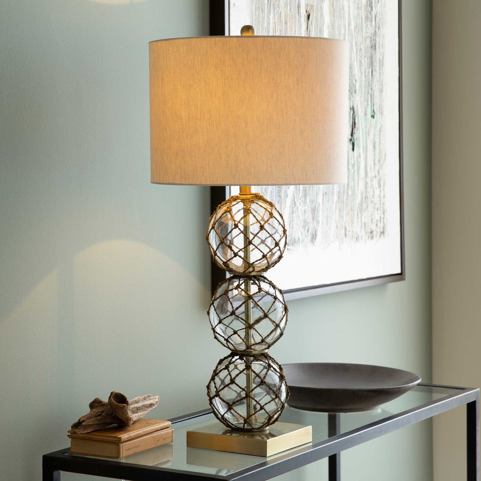 Rachel Table Lamp White/Beige