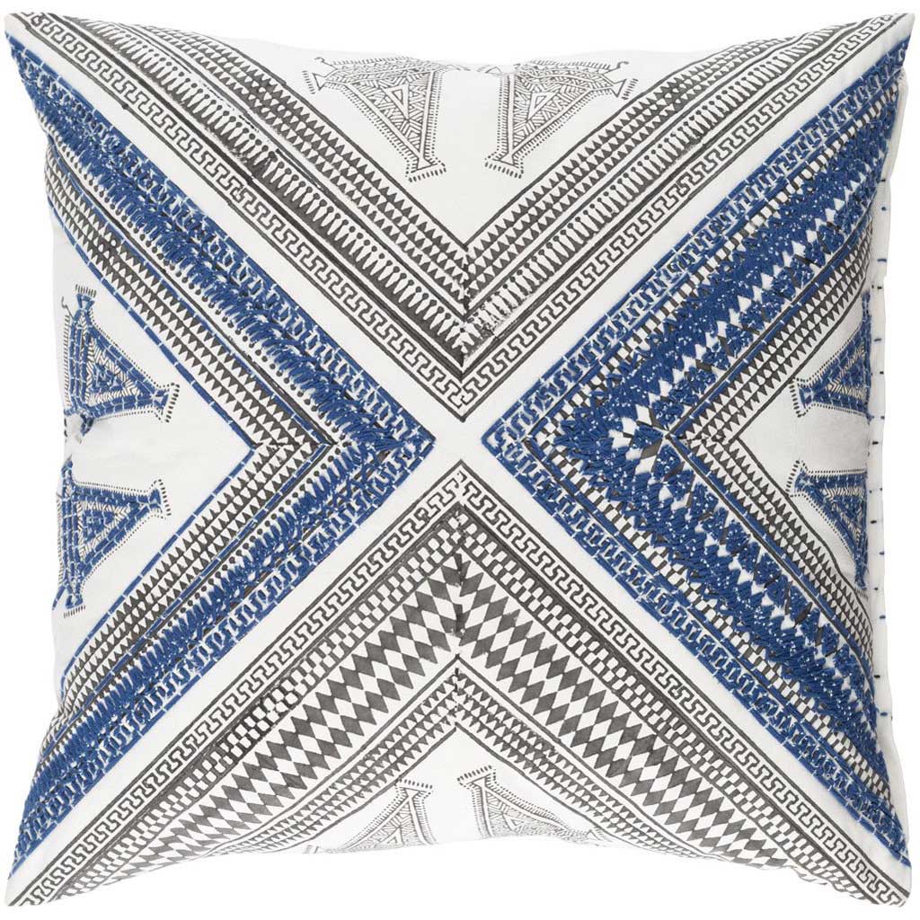 Rufiji Navy/Dark Brown/White Pillow