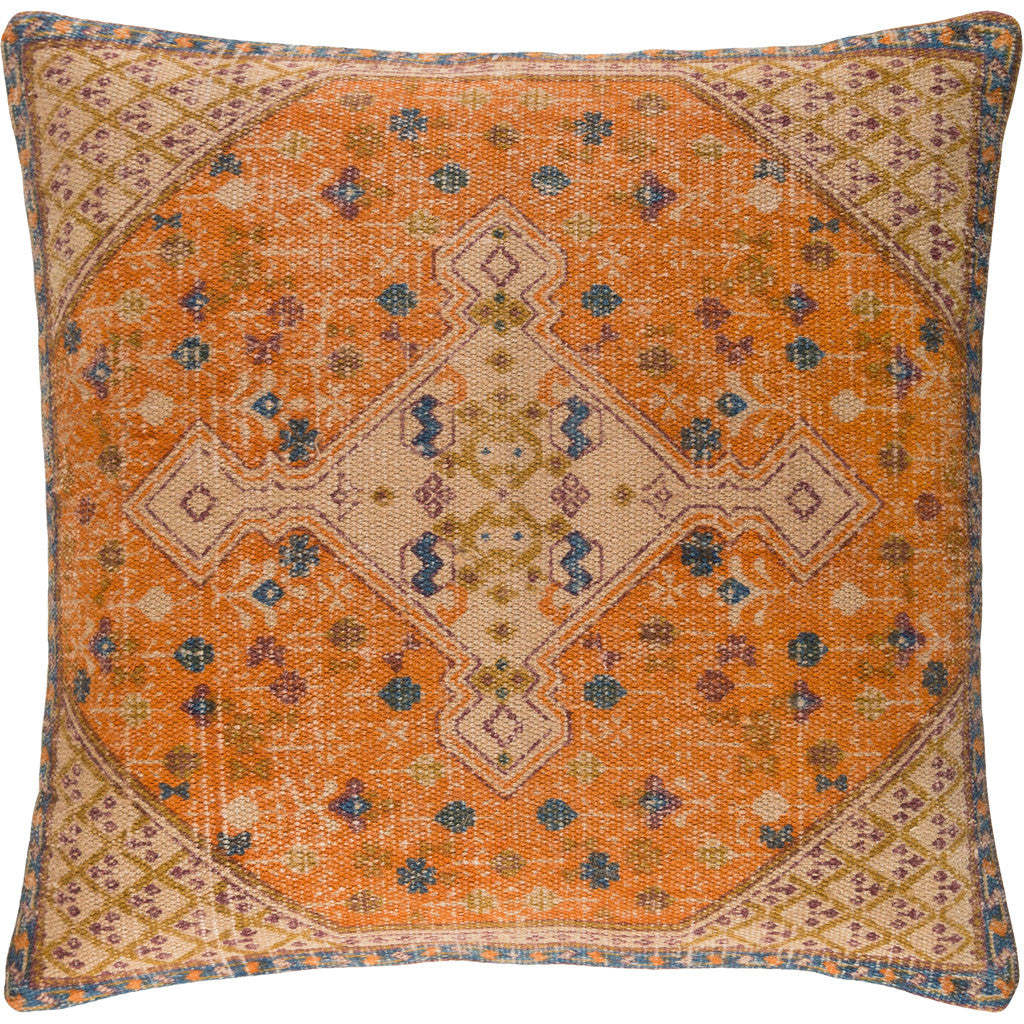 Shadi Khaki/Bright Orange/Sky Blue Pillow